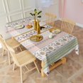 thumbnail image 4 of Pink Striped Floral Boho Pattern Rectangle Tablecloth 60"x120",Waterproof Polyester Rectangle Table Cloth, Wipeable Spillproof Polyester Tablecloth for Dining, Camping, Indoor and Outdoor, 4 of 6