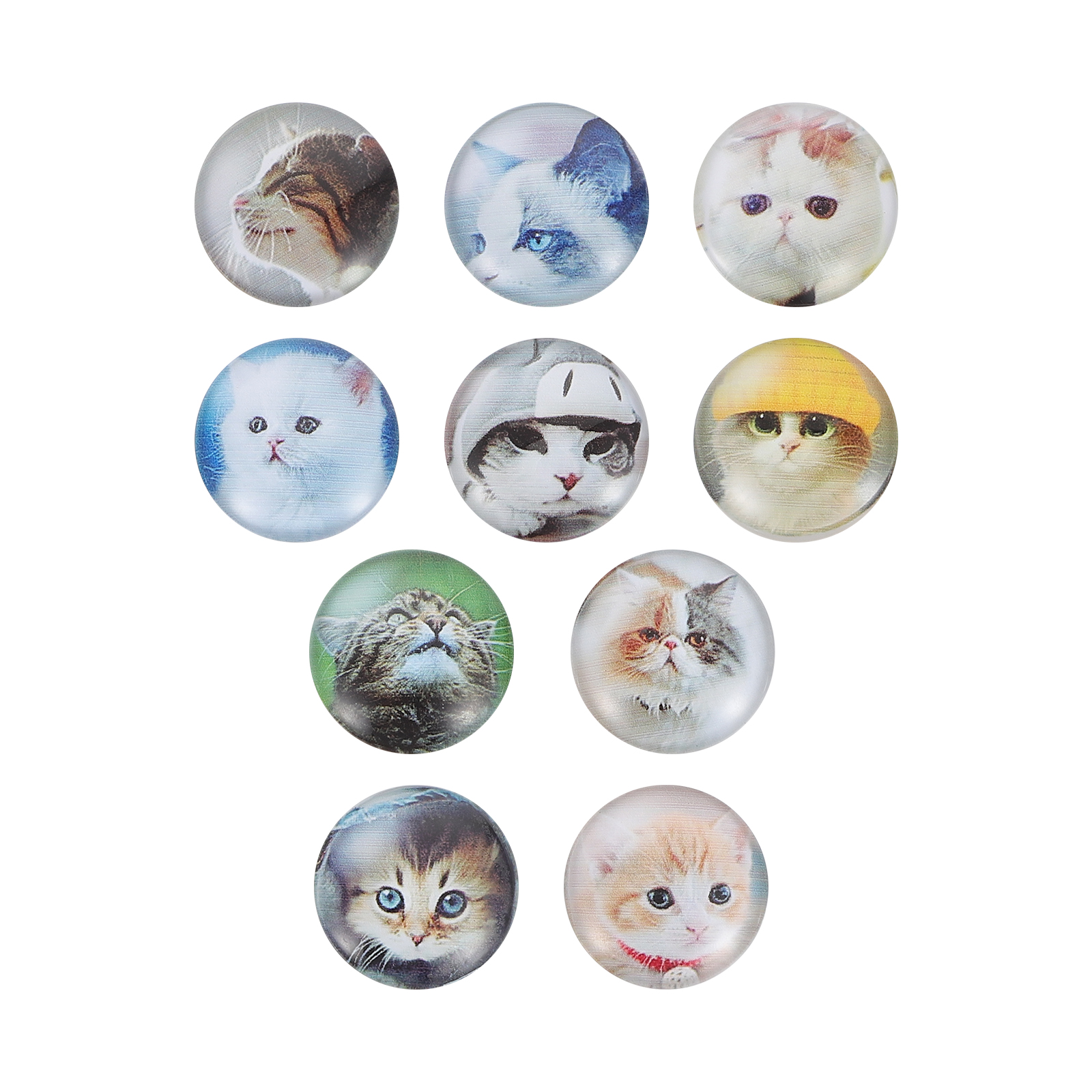 BESTONZON 10pcs Lovely Refrigerator Cat Kitchen Refrigerator Decors