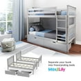 thumbnail image 6 of Max & Lily Solid Wood Twin over Twin Bunk Bed for Kids with Underbed Storage Drawers, 6 of 11