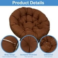 thumbnail image 3 of TOPCHANCES Waterproof Papasan Chair Cushion Only, 51 inch Tuffed Round Floor Seat Cushion, Swing Chair Seat Cushion with Ties, Chocolate, 3 of 9