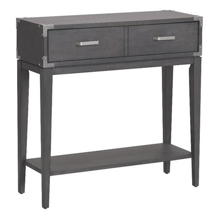 Pemberly Row One Drawer Wood Hall Stand with Shelf in Gray