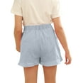 thumbnail image 4 of Langwyqu Elastic Waist Kids Girls Summer Ruffle Shorts With Pocket, 4 of 5