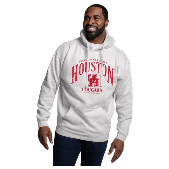 Men's-League Collegiate Wear  Heather Gray Houston Cougars Essentials 2.0 Fleece Pullover Hoodie