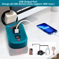 thumbnail image 1 of 18V Lithium Battery Adapter with Digital Display, USB 5V 3A QC 18W & Type C DC 5-20V PD 3.0 65W Output, Reverse Charging Supported, Compatible with BL1830 BL1850 BL1840 BL1845 BL1815 BL1820 BL1860B,, 1 of 6