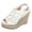 White, variant on Raffia Wedge Sandals for Women Peep Toe Platform Slingback Heels Hollow out Retro Leather Slip on Dressy Summer Beach Slides Red Size 6.5