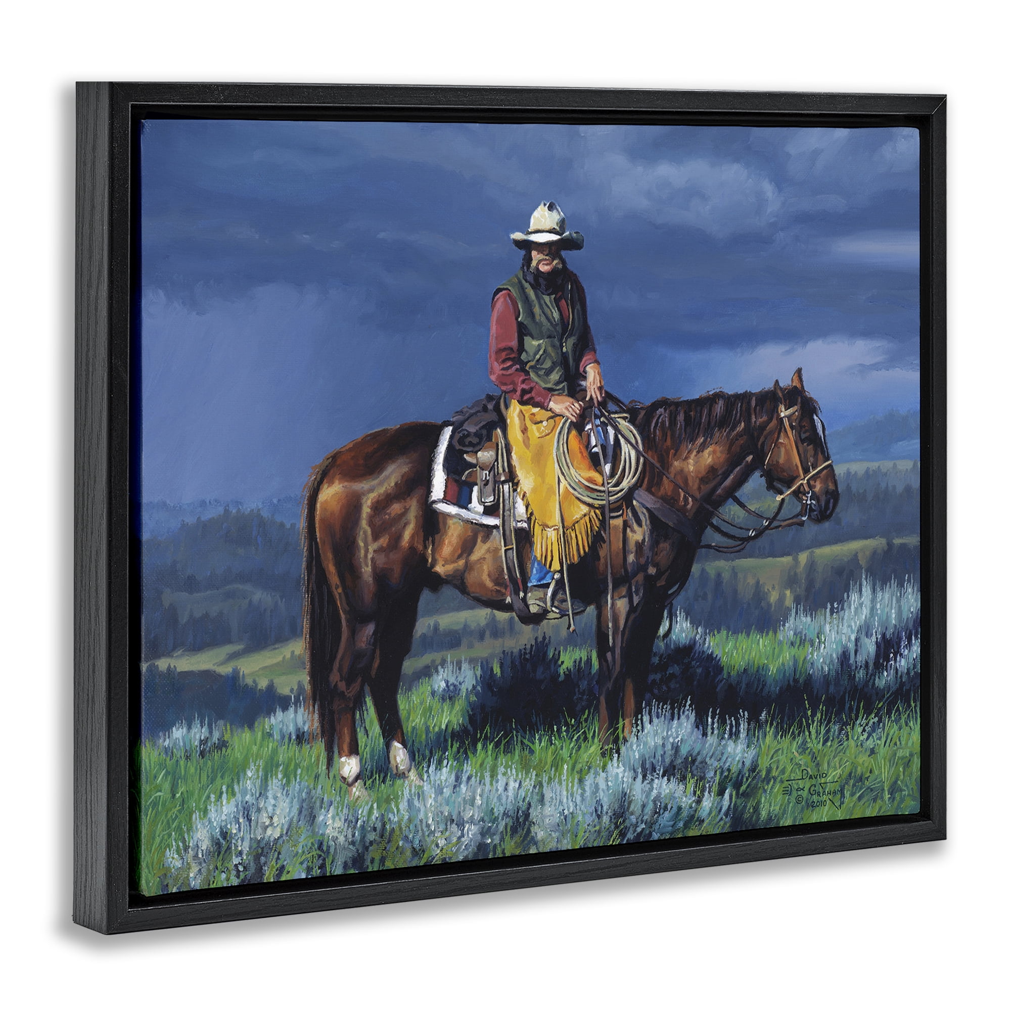 Stupell Industries Before The Storm Animals & Insects Painting Black Floater Framed Canvas Art Print Wall Art, 31 x 25