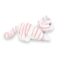 thumbnail image 4 of Gatito De Peluche Adorable Estirado Blanco con Rayas Rosas, 4 of 6
