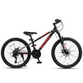 thumbnail image 6 of Glerc Skyline 24 Inch Kids Mountain Bike for Boys Girls 10 11 12 13 14 Years Old, 21-Speed Kid Bicycle with Front Suspension & Dual Disc Brakes & Rugged Frame, Black, 6 of 13