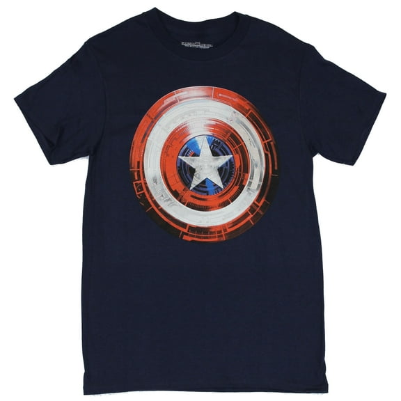 Captain America Mens T-Shirt - Digital Style Shield Image (Small)