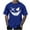 Blue T-Shirt, variant on Summer Crew Neck Short Sleeve Tops for Men Smile Face Graphic T-Shirt Soft Comfy Casual Loose Fit Tees Brown XXXXXL