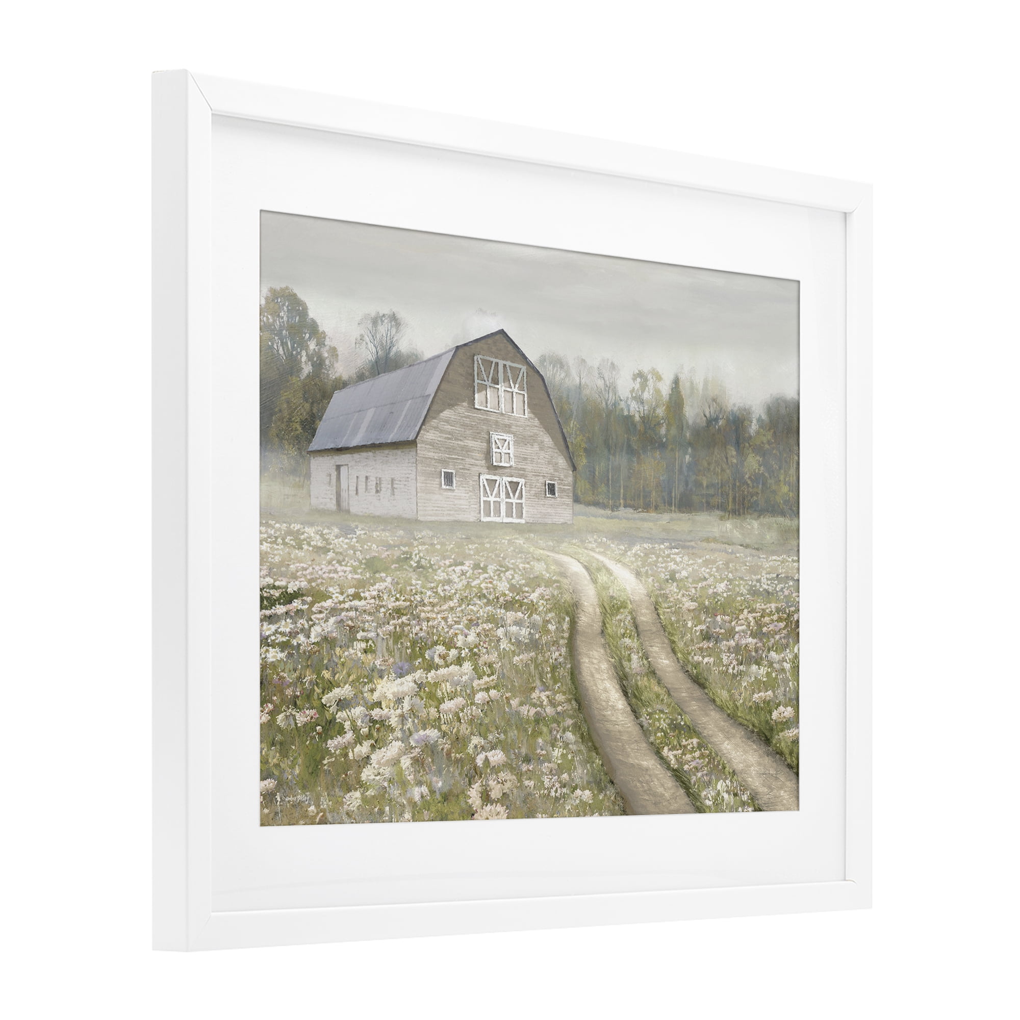 Stupell Industries Wildflower Delight Barn White Framed Print Under Glass, design by Amber Sterling