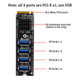 thumbnail image 3 of 3X M.2 M-Key Pcie Expansion Cards M.2 to Pci-E X1 4 Port USB3.0 Graphics Card Expansion Adapter ASM1184E M.2 Adapter, 3 of 7