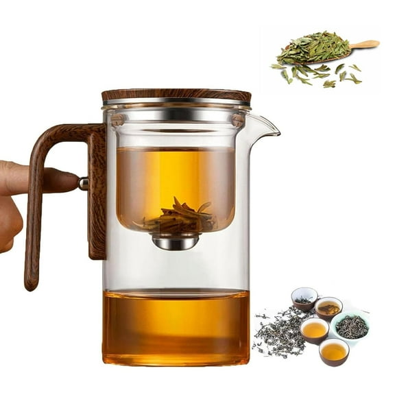 La Magic Pot Tea,Magnetic Kettle, Magic Tea Pot Glass,Magnetic Loose Leaf Tea Steeper,Enchanti Tea Pot Magic Tea Pot glass with Built-In Strainer & Magnetic Filtration,Heat-Resistant Glass Teapot