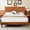 Orange Brown, variant on Frostbloom Full Size Faux Leather Platform Bed Frame with Adjustable Headboard, Orange Brown