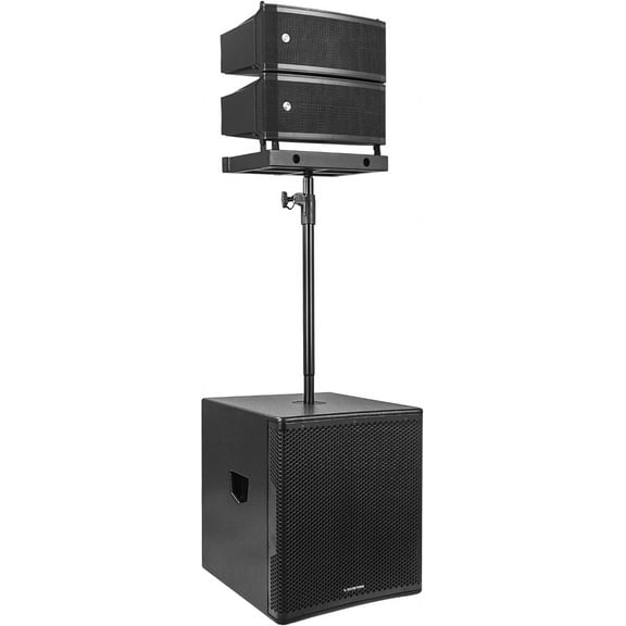 Sound Town CARPO Series Line Array Speaker System with Dual 6.5-inch Powered Line Speaker, Dual 6.5-inch Passive Line Array Speaker, 18-inch Subwoofer, Flying Frame and Stand (CARPO-LA62-18S)