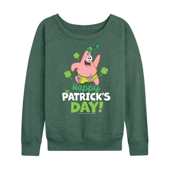 SpongeBob SquarePants - Happy St. Patrick's Day - Women's Lightweight French Terry Long Sleeve Shirt