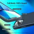 thumbnail image 2 of [5 in 1 for iPhone 13 Mini Case, with 2 Pack Screen Protector + 2 Pack Camera Lens Protector, Liquid Silicone Ultra Slim Shockproof Protective Phone Case 5.4 inch(Storm Blue), 2 of 13