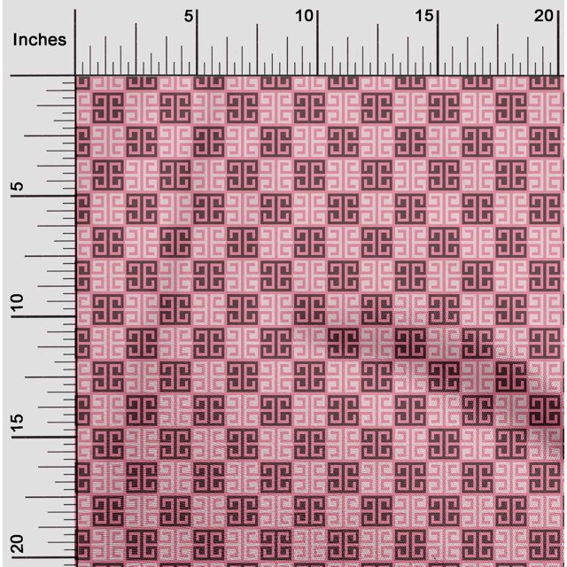 oneOone Cotton Poplin Fabric Greek Key Geometric Print Sewing Fabric BTY 56 Inches Wide