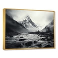 thumbnail image 2 of Designart "Swiss Mountains Landscape Veiled in Fog II" Landscapes Framed Wall Art - Country White Mountains Entryway Framed Wall Art Print, 2 of 6