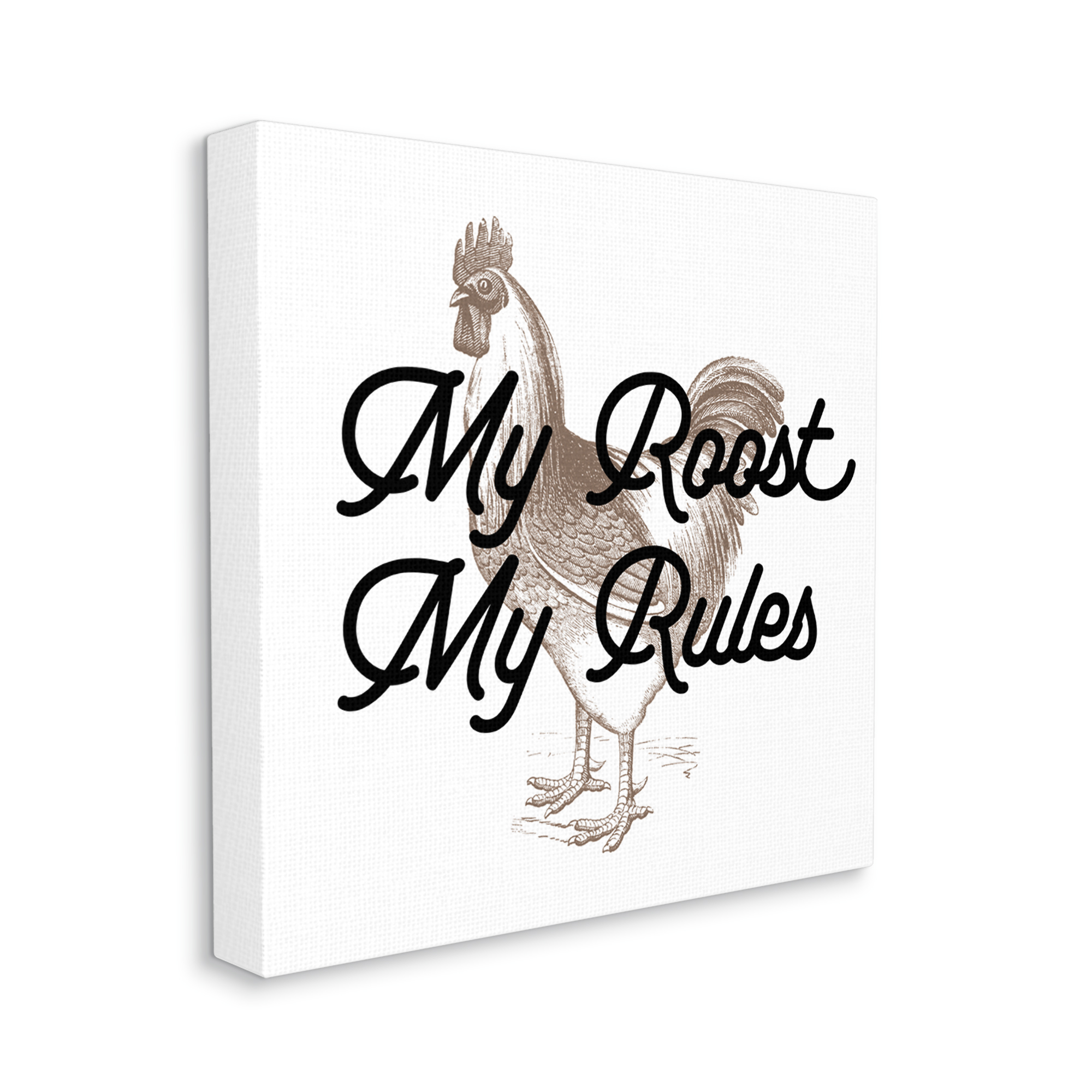 Stupell My Roost & Rules Farmhouse Humor Animals & Insects Painting Gallery Wrapped Canvas Print Wall Art