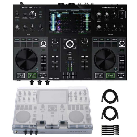 Denon DJ PRIME GO  Portable Battery-Powered Standalone DJ Controller with Cover Package