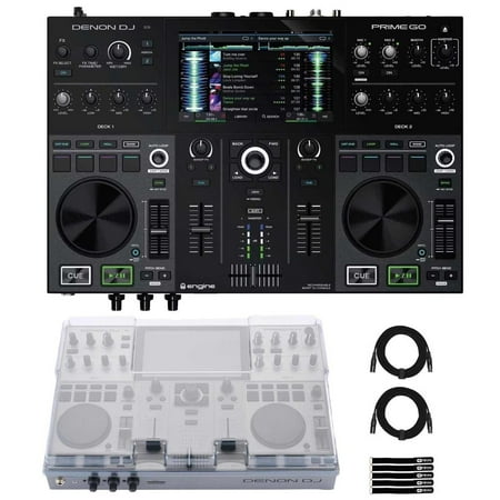 Denon DJ PRIME GO+ Portable Battery-Powered Standalone DJ Controller with Cover Package