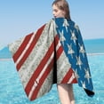 thumbnail image 4 of Tuphregyow Oversized American Flag Beach Towel Patriotic USA Design, Lightweight Striped Pool and Spa Towel, Fast Drying 60x30 Inch Travel Towel multicolor, 4 of 6