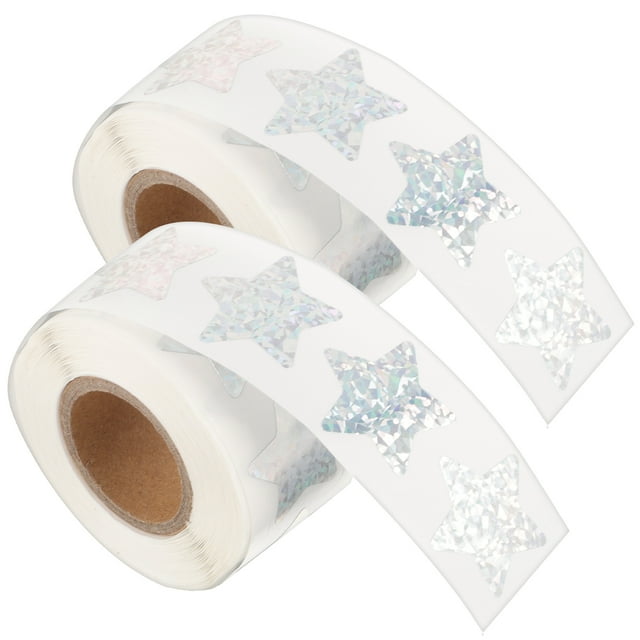2 Rolls Pegatinas Estrellas Roll Auto adhesivo Striegas brillantes Etiquetas de estrellas brillantes Pegatizas de recompensa para niños