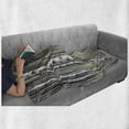 thumbnail image 6 of Birch Tree Soft Flannel Fleece Blanket, Peaceful Late Summer Woodland Trunks Leaves Foliage Serene Tranquil, Cozy Plush for Indoor and Outdoor Use, 60" x 80", Green Pale Grey Black, by Ambesonne, 6 of 6