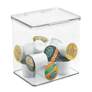 mDesign Plastic Stackable Kitchen Food Storage Box, Hinged Lid, 2 Pack - Clear
