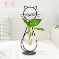 thumbnail image 4 of Rungungde Desktop Glass Planter Vase Holder Metal Stand Cat Planter Indoor Plant Propagation Stations Unique Plant Terrarium Home Decor Cat Themed Gifts (B), 4 of 12