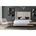 thumbnail image 2 of Diamond Sofa Madison Ave Tufted Wing Eastern King Bed in Sand Button Tufted Fabric, 2 of 11