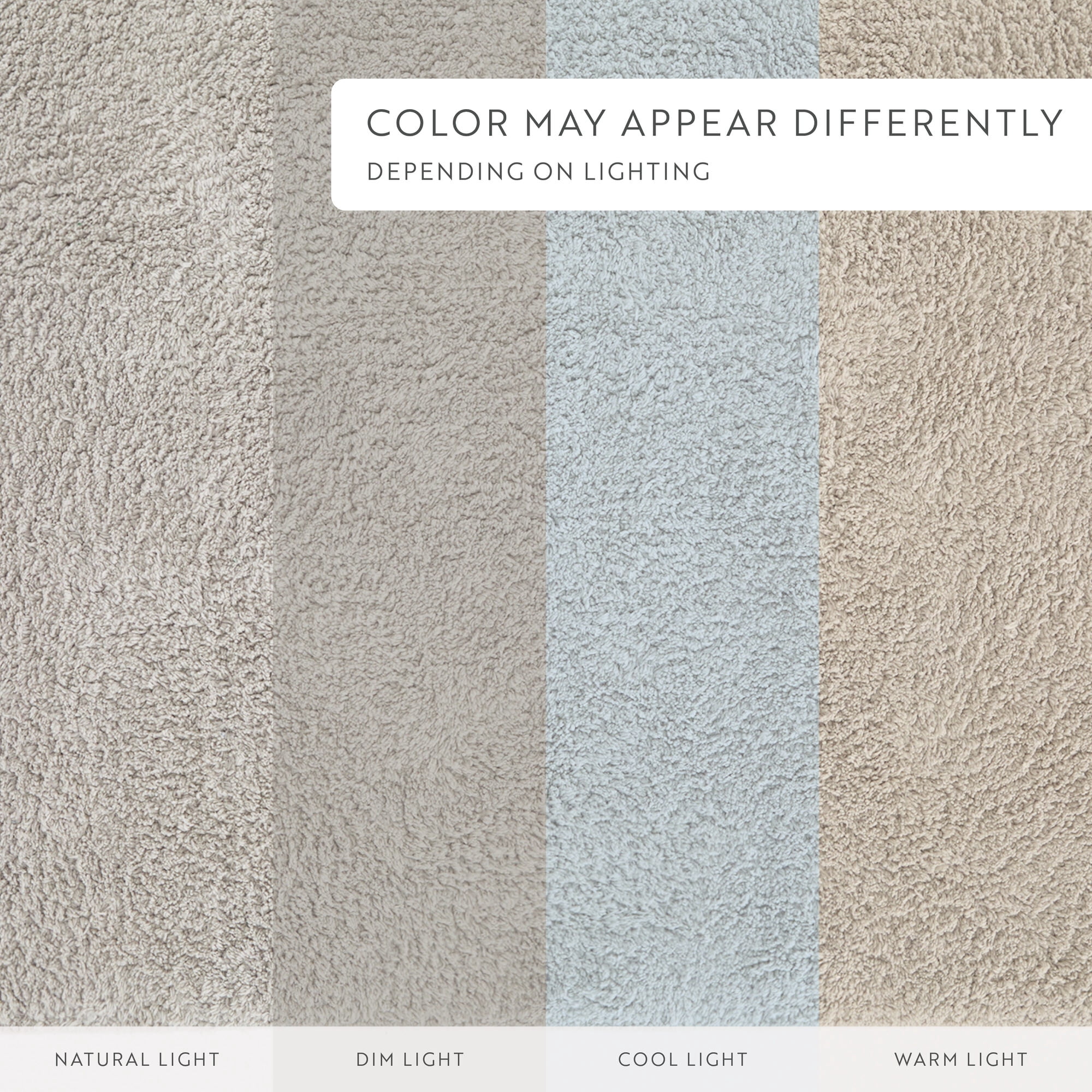 Noble Linens Reversible Dual-Texture Cotton Bath Mat, 34 in x 21 in, Light Gray