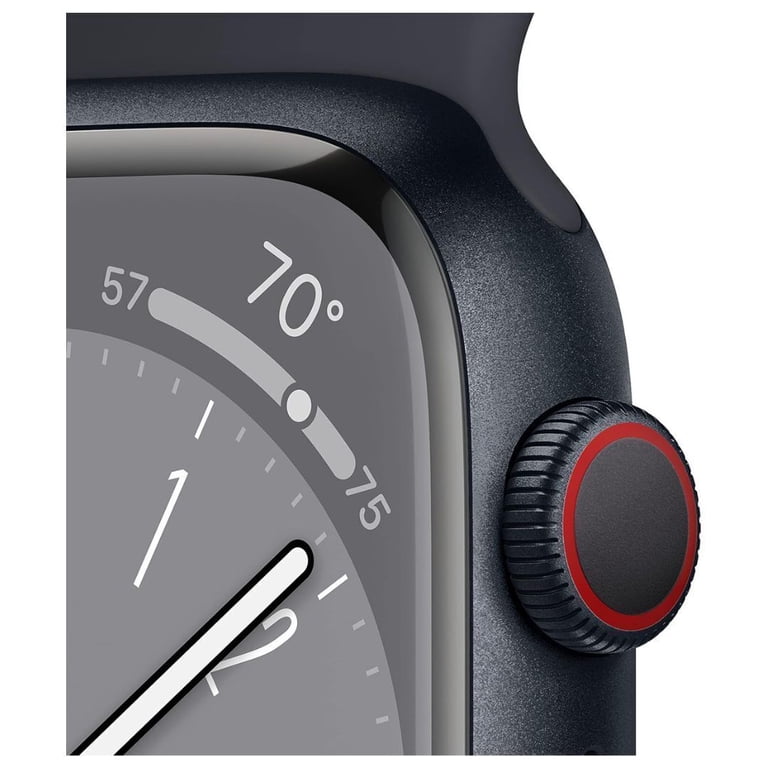 Apple, Watch Series 8 GPS Cellular, 45mm Midnight Aluminum, Silver