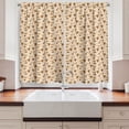 thumbnail image 2 of Ambesonne Cinnamon Color Kitchen Curtains, Dog Bows Paws Bones, 55"x24", Champagne Caramel Ginger, 2 of 3