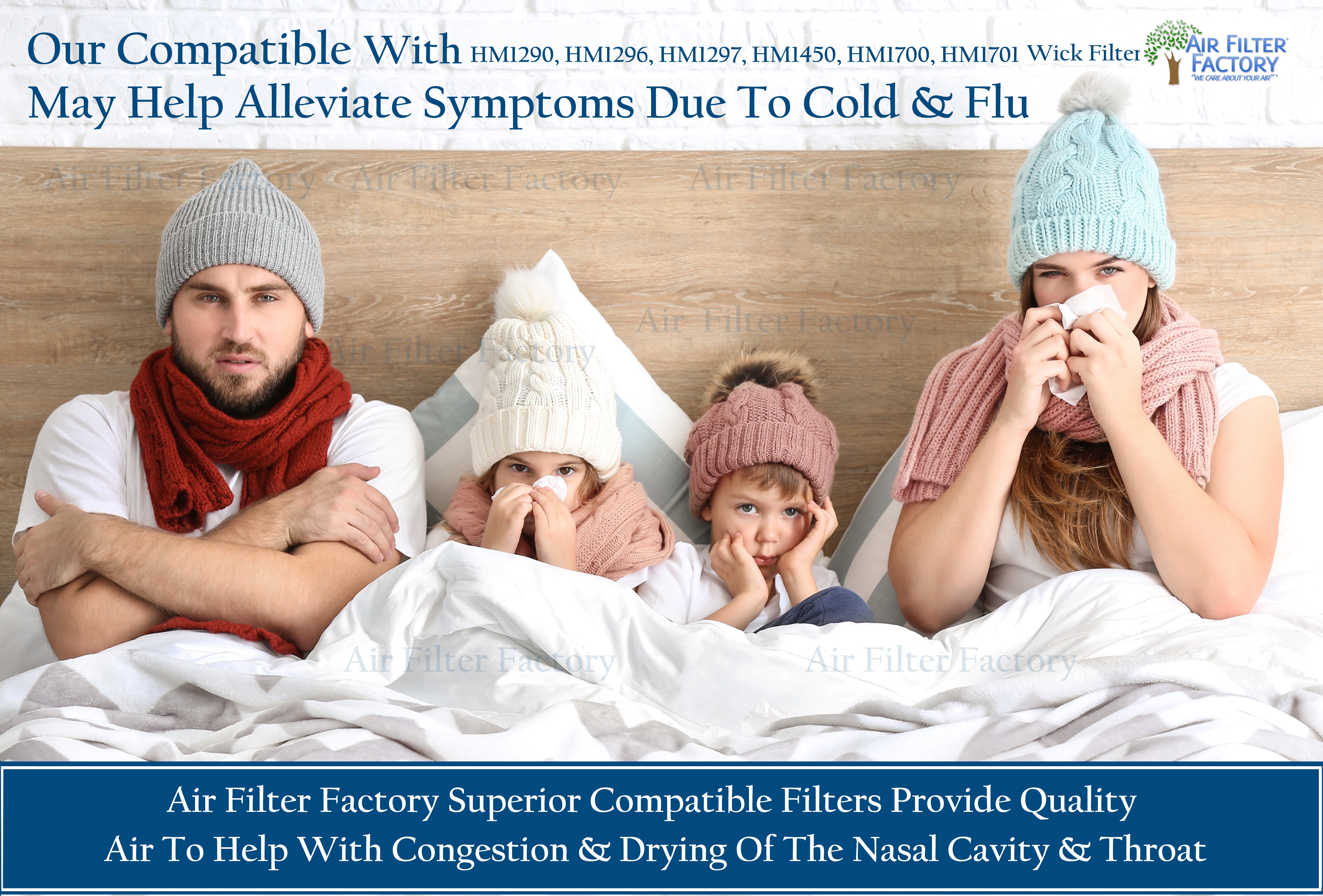 Air Filter Factory Replacement for HM1290, HM1296, HM1297, HM1450, HM1700, HM1701 Holmes Humidifier Wick Filter 4-Pack