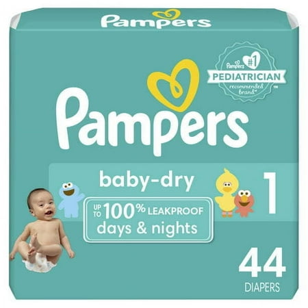 Pampers Baby-Dry Diapers Size 1, 44 Count