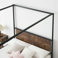 thumbnail image 2 of Queen Size Canopy Bed Frame with 2 Storage Drawers, Black Four-Poster Platform Metal Bed Frame with Headboard and Wooden Slats Support, No Box Spring Needed, Easy Assembly, 2 of 7