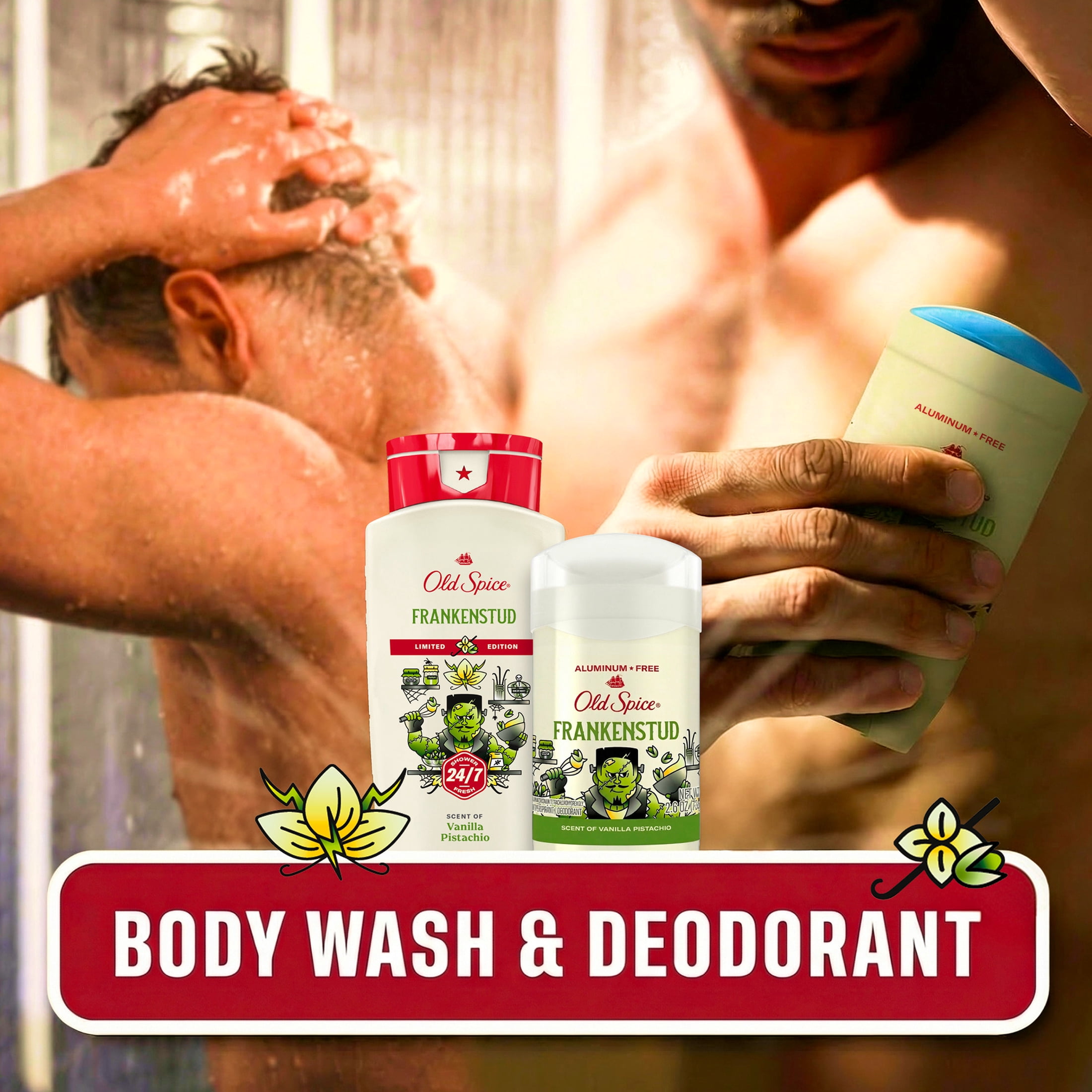 Old Spice Men's Body Wash, Frankenstud, Long Lasting, Cleanse & Refresh, Scent of Iced Cranberry, 16 fl oz