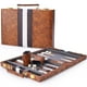 thumbnail image 2 of Juego de mesa Backgammon AMEROUS Classic de 28 cm con funda de piel, 2 of 7