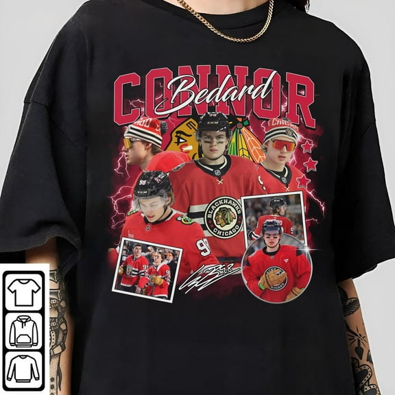 Comfort colors Connor Bedard graphic T-shirt, Bootleg Hockey shirt, Gift for hockey Fan