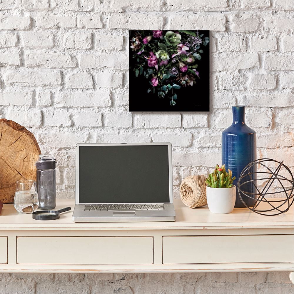 Elegant Purple Floral Arrangement Focused Photograph Botanical & Floral Gallery-Wrapped Canvas Print Wall Art, 17x17