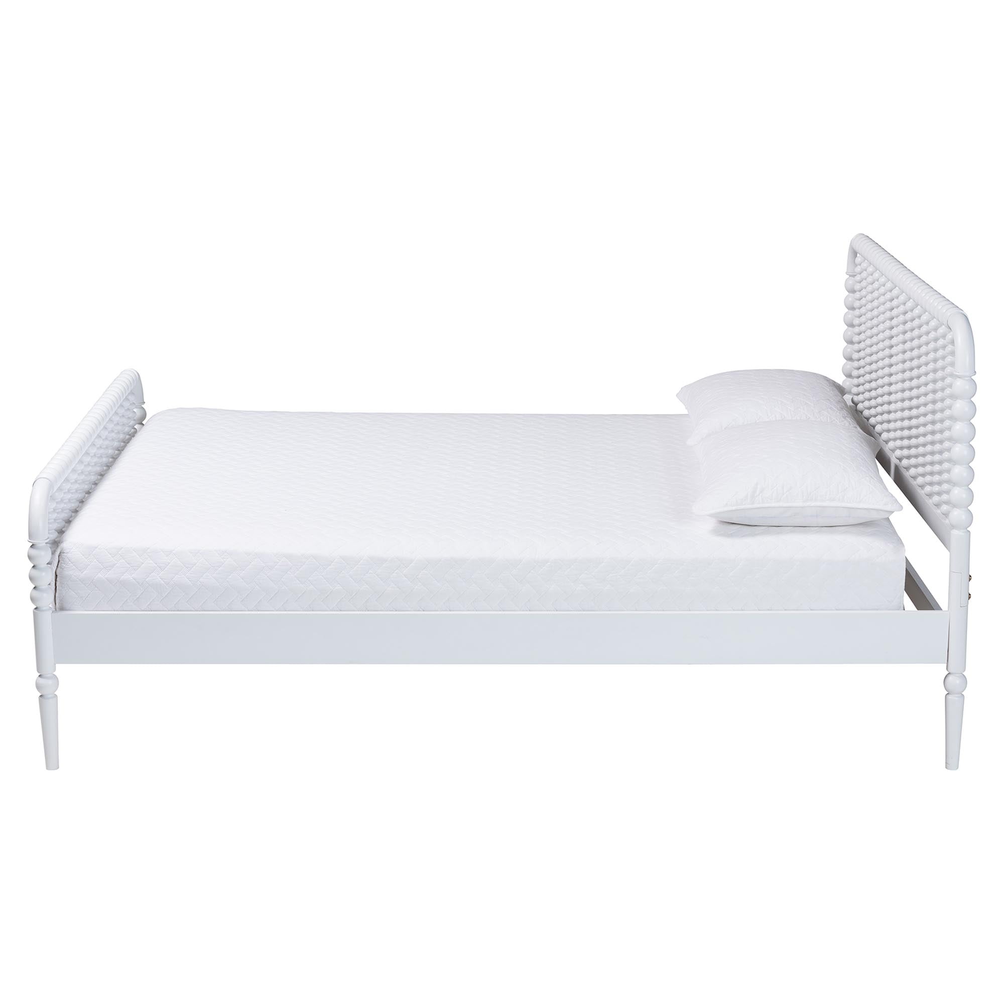 Baxton Studio Lucera Mid-Century Platform Bed, Queen, White