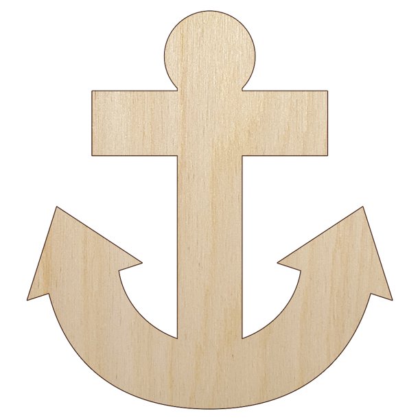 Boat Anchor Nautical Wood Shape Unfinished Piece Cutout Craft DIY