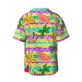 thumbnail image 2 of Fotbe Multicolored Tropical print Short Sleeve Button Down Shirts for Men Casual Summer Beach Wrinkle Free Shirt-XX-Large, 2 of 7