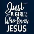 thumbnail image 5 of Wild Bobby Just A Girl Who Loves Jesus Inspirational/Christian Women Standard V-Neck Tee, Navy, Large, 5 of 5