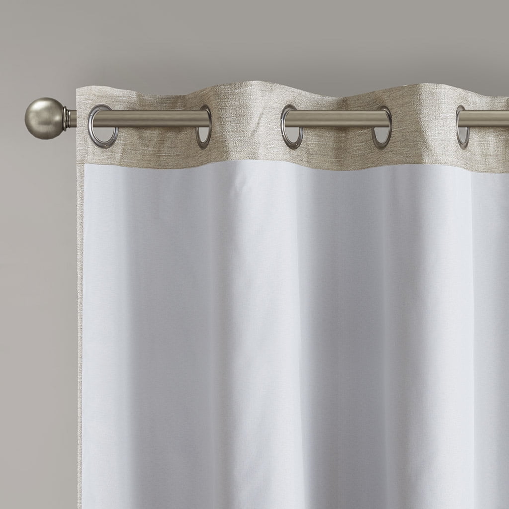MAYEERTY 2-Pc Tonal Printed Faux Silk Curtain Pair - Total Blackout