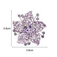thumbnail image 5 of Opvise Lady Brooch Flower Shape Rhinestone Decor Anti-slip Shouder Bag Suit Coat Collar Hat Scarf Decoration Clothes Pin Party Prom Bride Wedding Garment Jewelry, 5 of 7
