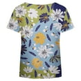 thumbnail image 5 of Herrnalise Women's Classic-Fit 100% Cotton Short-Sleeve T-Shirt Women Casual T-shirt Floral Printed V-Neck Short Sleeve Pullover Blouse Tops, 5 of 5