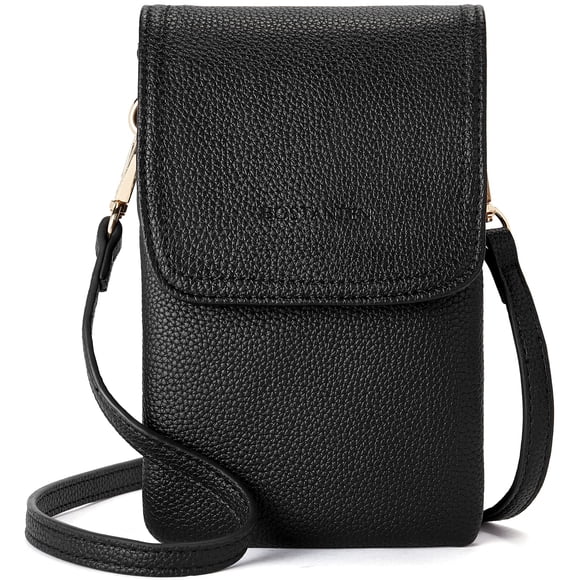 Bandolera BOSTANTEN de piel vegana para mujer, color negro